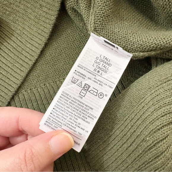 NWT GAP 24/7 Split Hem Linen Blend Oversized Cardigan - Picture 9 of 11